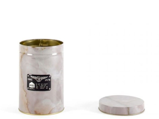 Κουτί Μεταλλικό Με Καπάκι Alumarble Round D11 h.15 Beige Seletti Μέταλλο