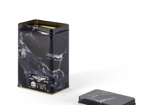 Κουτί Μεταλλικό Με Καπάκι Alumarble Small Cm.10,8x7,3 h.15,5cm Black Seletti Μέταλλο