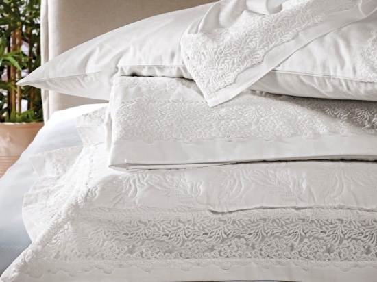 Σεντόνια Dulcinea (Σετ 4τμχ) Ivory Kentia Υπέρδιπλο 240x270cm 100% Βαμβακοσατέν