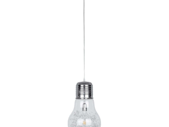 Φωτιστικό Οροφής Lamp 01677 1xΕ27 Φ30x52cm Silver-Clear GloboStar