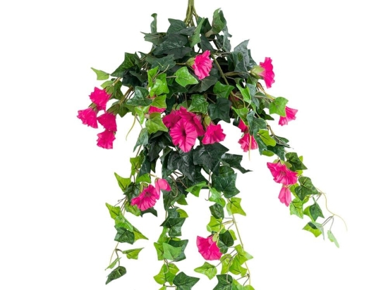 Τεχνητό Κρεμαστό Φυτό Bougainvillea 20240 60cm Green-Purple Globostar Πολυαιθυλένιο