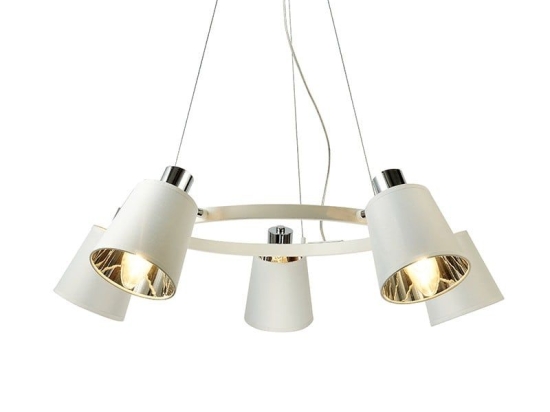 Φωτιστικό Οροφής EG215P73WH 5ΧΕ14 D73XH100 White Aca Decor Μέταλλο,Ύφασμα