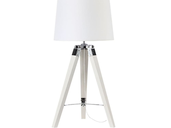 Επιτραπέζιο Φωτιστικό - Πορτατίφ TF17701TWCW 1ΧΕ27 Φ30XH65CM Mousse White Aca Decor Μέταλλο,Ξύλο