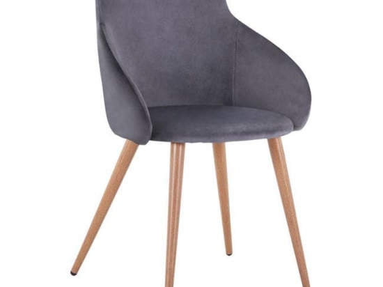 Πολυθρόνα Ivy Grey HM8546.01 55x55x80Υ εκ. Βελούδο, Μέταλλο