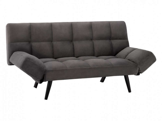 Καναπές-Κρεβάτι Τριθέσιος HM3167.01 182Χ80Χ88Υcm Grey Βελούδο
