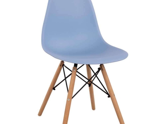 Καρέκλα Με κάθισμα Twist PP HM8460.08 46x50x82cm Light Blue Σετ 4τμχ Ξύλο,Πολυπροπυλένιο