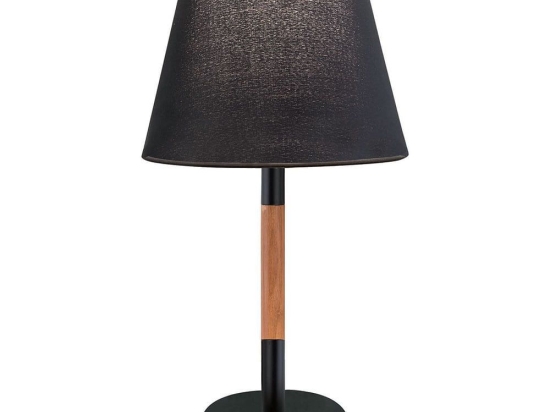 Επιτραπέζιο Φωτιστικό Villy 4188101 Black Viokef Ξύλο,Ύφασμα