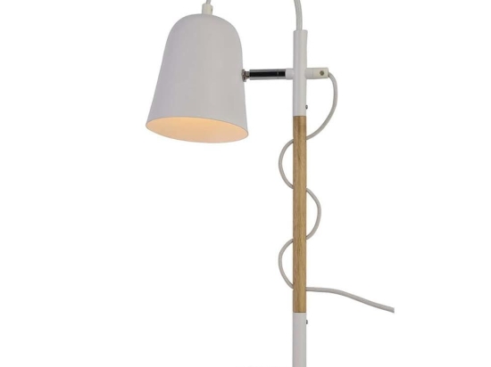 Επιτραπέζιο Φωτιστικό Eddie 4163801 White Viokef Μέταλλο,Ξύλο