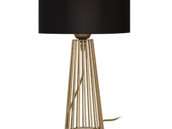 Επιτραπέζιο Φωτιστικό Filip 216726 E27 25x25x45cm Gold-Black Megapap Μέταλλο,Ύφασμα