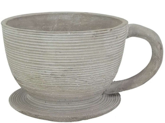 Κασπώ Φλυτζάνα 06-00-21209-3 25,5x19x14cm Grey Marhome Τσιμέντο