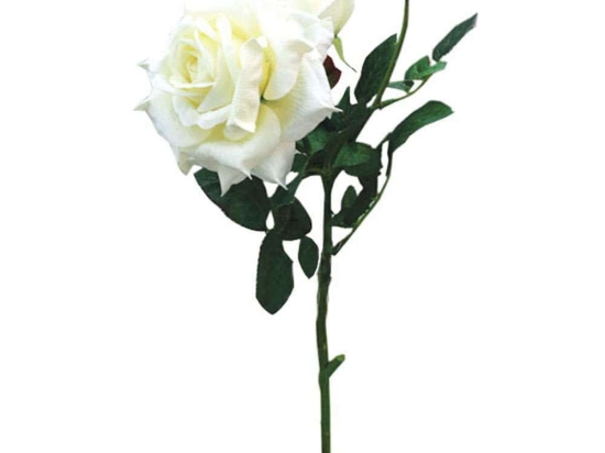 Τεχνητό Λουλούδι Τριαντάφυλλο 00-00-14525-2 67cm White Marhome Βελούδο