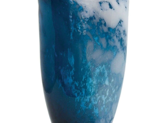 Βάζο Φυσητό Frost Art 15-00-23913 24x17,5x38,5cm White-Blue Marhome Γυαλί