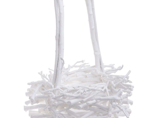 Καλάθι Με Κλαδιά 3-70-209-0012 White Δ28Χ33 Inart Ξύλο