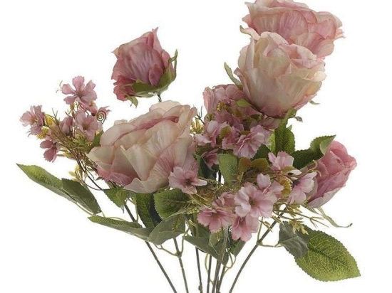 Διακοσμητικό Λουλούδι-Μπουκέτο 3-85-084-0053 Υ35 Pink Inart Ύφασμα