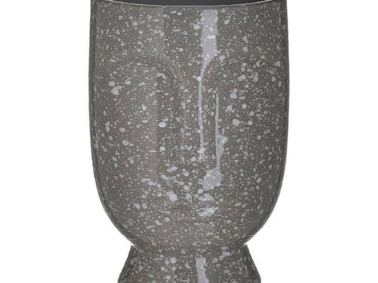 Βάζο Κεραμικό 3-70-685-0242 Πρόσωπο 15X23 Antique Grey Inart Κεραμικό