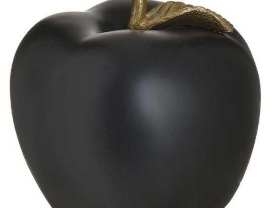 Διακοσμητικό Μήλο 3-70-323-0014 Φ15x15cm Black-Gold Inart Πολυρεσίνη