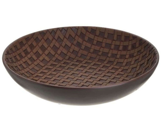 Διακοσμητική Πιατέλα 3-70-932-0125 Φ30x6cm Brown Inart Πολυρεσίνη