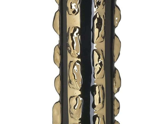 Βάζο Κεραμικό 3-70-619-0046 Φ10x23cm Black-Gold Inart Κεραμικό