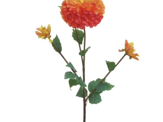 Διακοσμητικό Κλαδί-Λουλούδι 3-85-084-0168 80cm Green-Orange Inart Ύφασμα