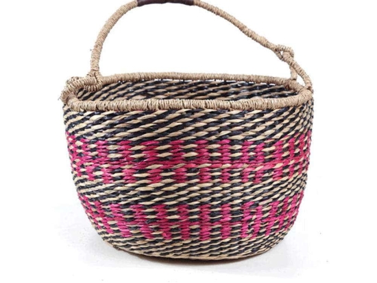 Καλάθι Διακοσμητικό Tide XL 0680071 40x40x22cm Fuchsia-Multi Soulworks Seagrass