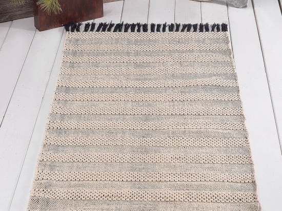 Χαλάκι Juno Ecru-Black Ρυθμός 60X120cm