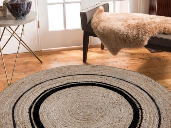 Χαλί Delhi BR-701 Beige-Black New Plan 120X120cm Round