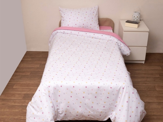 Παπλωματοθήκη Βρεφική Ίκαρος (Σετ 2τμχ) Pink Viopros 120x160cm 100% Βαμβάκι