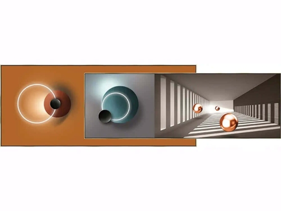 Κάδρο Σφαίρες 16-30032 180x50cm Multi Marhome Οριζόντιοι Ξύλο, Καμβάς