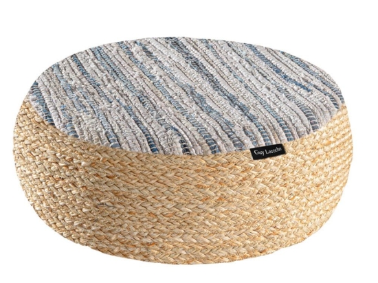 Πουφ Kilim Ottoman 65X65X30 Natural-Grey Guy Laroche