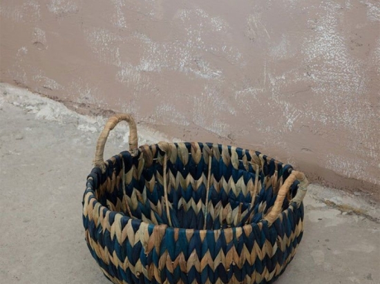 Καλάθι Saira 40x20 Natural-Blue Nima 40x200cm Υδροϋάκινθος