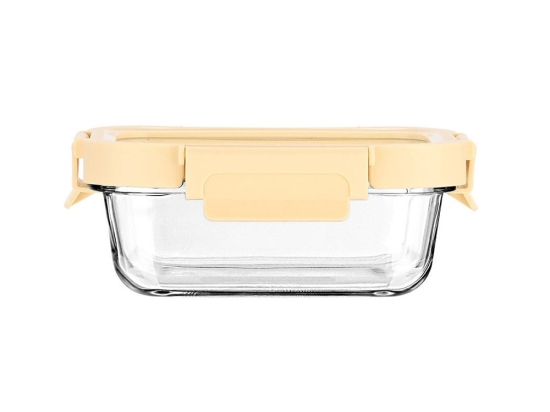Φαγητοδοχείο Γυάλινο Click&Seal 01-26448 370ml 16,3x12,3x6,2cm Ivory-Clear Estia Πλαστικό, Γυαλί