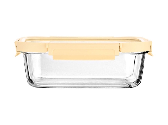 Φαγητοδοχείο Γυάλινο Click&Seal 01-26455 640ml 18,9x14,5x6,7 Ivory-Clear Estia Πλαστικό, Γυαλί