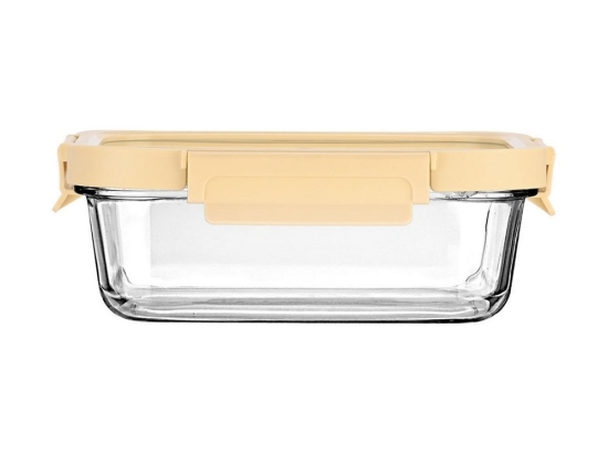 Φαγητοδοχείο Γυάλινο Click&Seal 01-26462 1050ml 21,6x16,5x7,4cm Ivory-Clear Estia Πλαστικό, Γυαλί