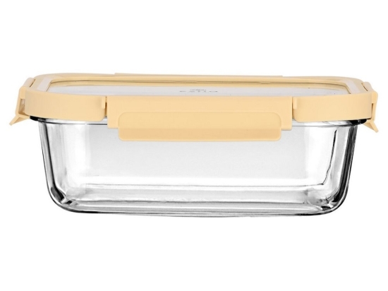 Φαγητοδοχείο Γυάλινο Click&Seal 01-26479 1520ml 23,5x17,8x7,6cm Ivory-Clear Estia Πλαστικό, Γυαλί