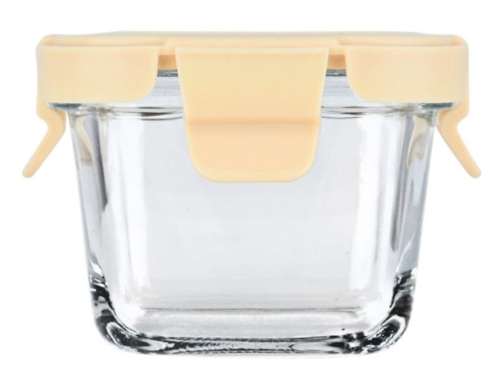 Φαγητοδοχείο Γυάλινο Click&Seal 01-29814 160ml 9,2x9,2x6,3cm Ivory-Clear Estia Πλαστικό, Γυαλί