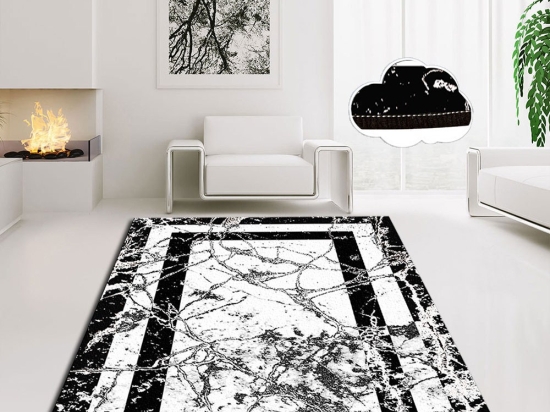 Χαλί Marmor 286CHL4127 Black-White Conceptum Hypnose 80X150cm