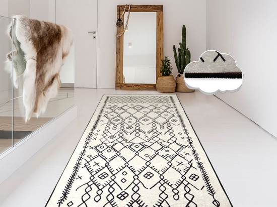 Χαλί Chart 286CHL6606 Ecru-Black Conceptum Hypnose 80X300cm