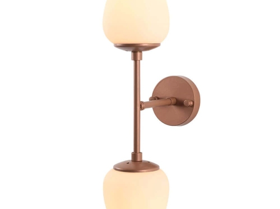 Φωτιστικό Τοίχου - Απλίκα Camflo 942FLG1266 12x23x56cm 2xE14 40W Copper Opviq