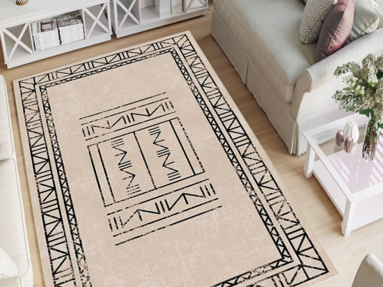 Χαλί W1052 213HFT1477 Beige-Black Conceptum Hypnose 100X200cm