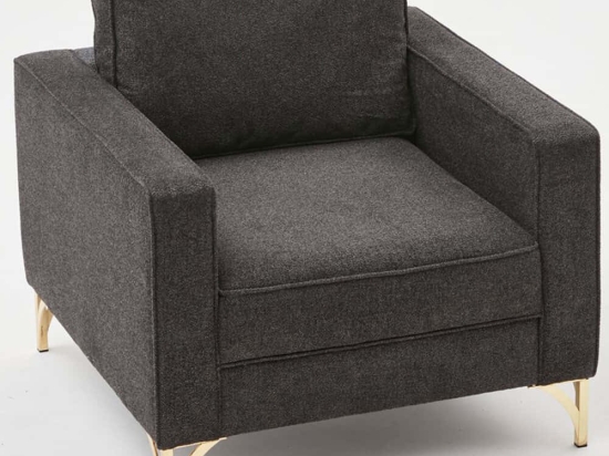 Πολυθρόνα Berlin 825BLC2789 80x91x83cm Anthracite-Gold