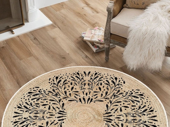 Χαλί Woopamuk473 599HFT4851 Cream-Black Conceptum Hypnose 120X120cm Round