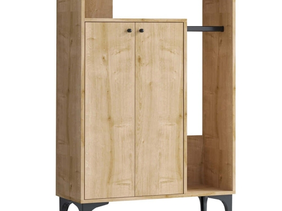 Παπουτσοθήκη Julia 393MRD1413 90x40x145cm Oak Μοριοσανίδα, Μελαμίνη