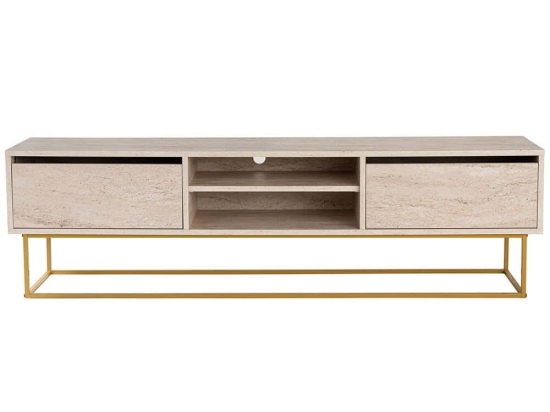 Έπιπλο Τηλεόρασης Escape 854KLN3088 180x40x50cm Travertine Beige-Gold
