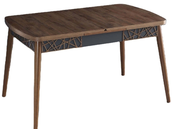 Τραπέζι Επεκτεινόμενο Amalfi Motif 107BCK1508 131,5/170x76,5x79,5cm Walnut Μοριοσανίδα,Ξύλο