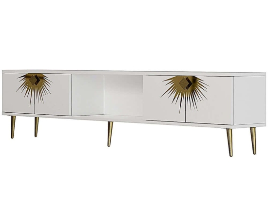 Έπιπλο Τηλεόρασης Nida 475OLV3077 150x29,6x40,6cm White-Gold
