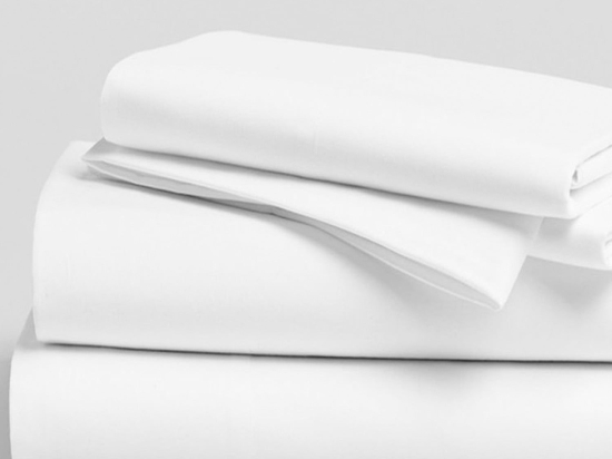 Σεντόνι Ξενοδοχείου White 52% Cotton 48% Polyester 144TC Μονό 160x260cm Βαμβάκι-Πολυέστερ