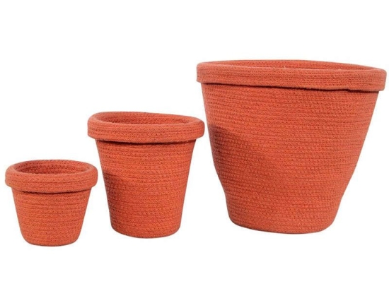 Κασπώ Σετ 3Τμχ Γλάστρες LOR-BSK-POTS Terracota Lorena Canals 100% Βαμβάκι