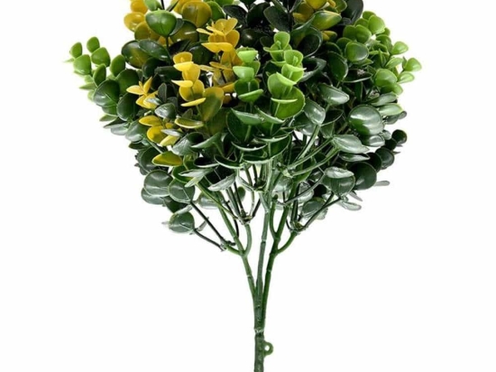Μπουκέτο Διακοσμητικό W013 25-32cm Eucmalyptus Green-Yellow New Plan Πλαστικό