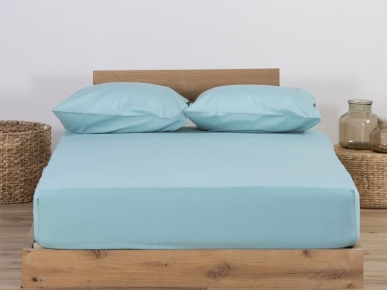 Σεντόνι Με Λάστιχο Jersey Aqua Nef-Nef Υπέρδιπλο 160x230cm Με Λάστιχο 100% Βαμβάκι