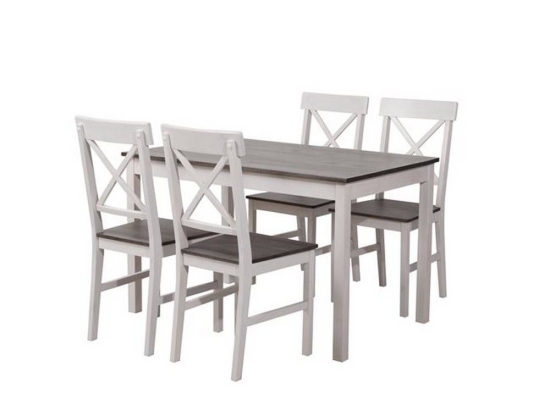 Σετ Τραπεζαρίας Daily 5Τμχ  White/Dark Oak Ε783,1S 118x74x73 4 Θέσεων